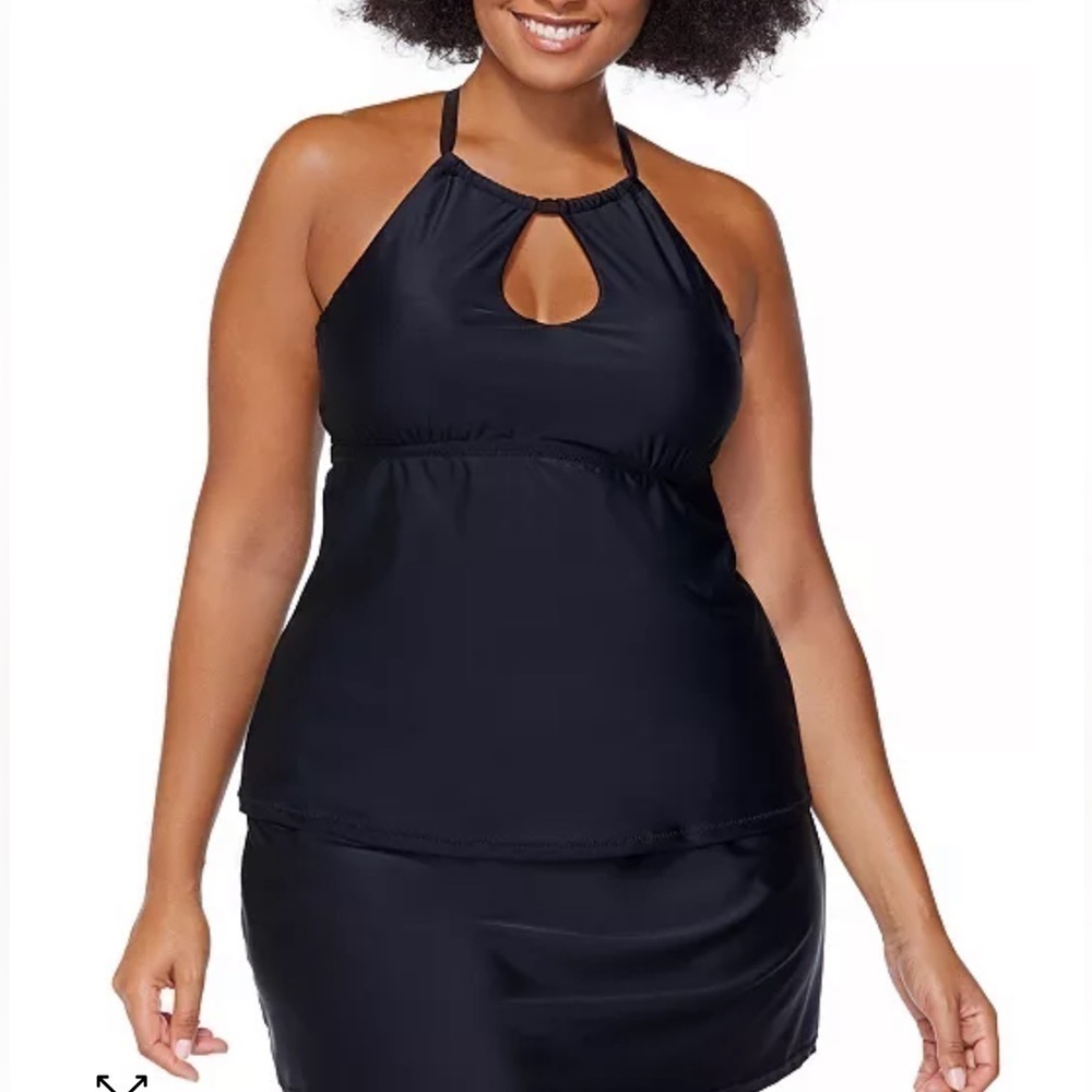 Raisins Curve Plus Size Rosealie High Neck Tankini Swim Top NWT
